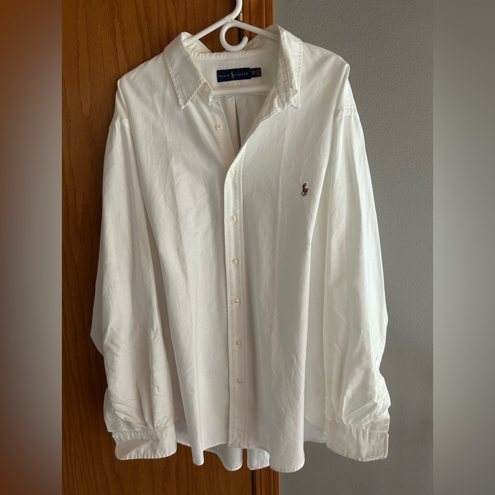 Ralph Lauren Cream Oxford Button Down Shirt 2XB